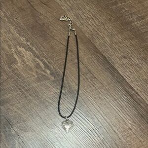 Brighton Heart Pendant Necklace with Black Cord.
